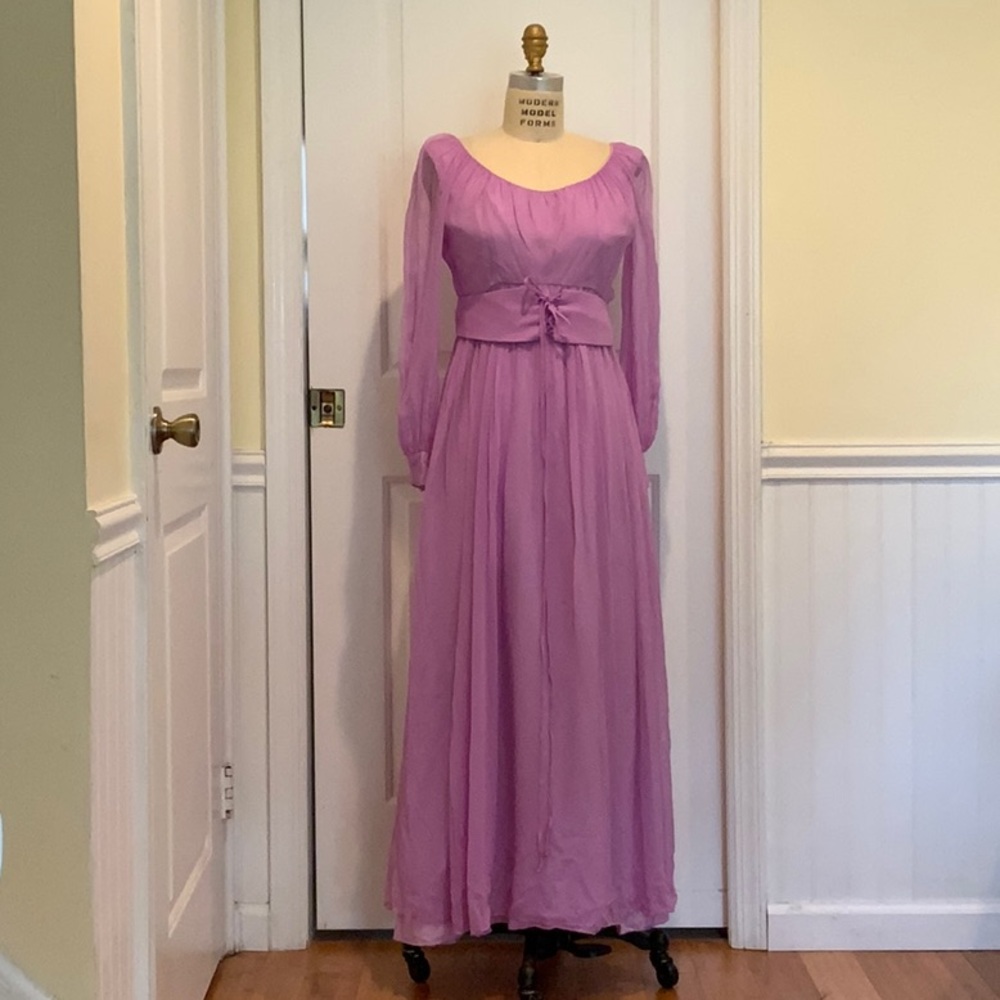 Vintage 1960s Emma Domb Purple Cottagecore Dress
